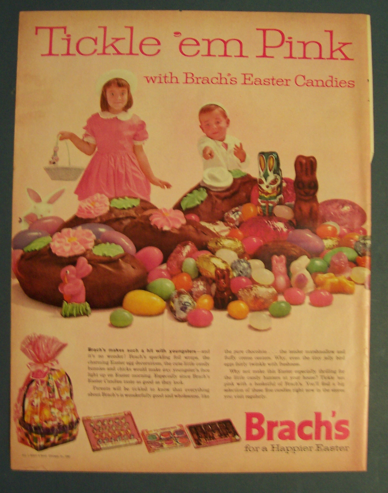 1962 Brach's Easter Candies w/2 Children Looking