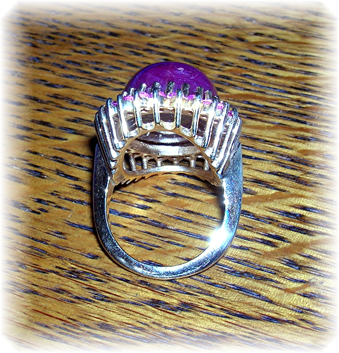 Ring 14K  Gold Pink Tourmaline Cabochon Ruby