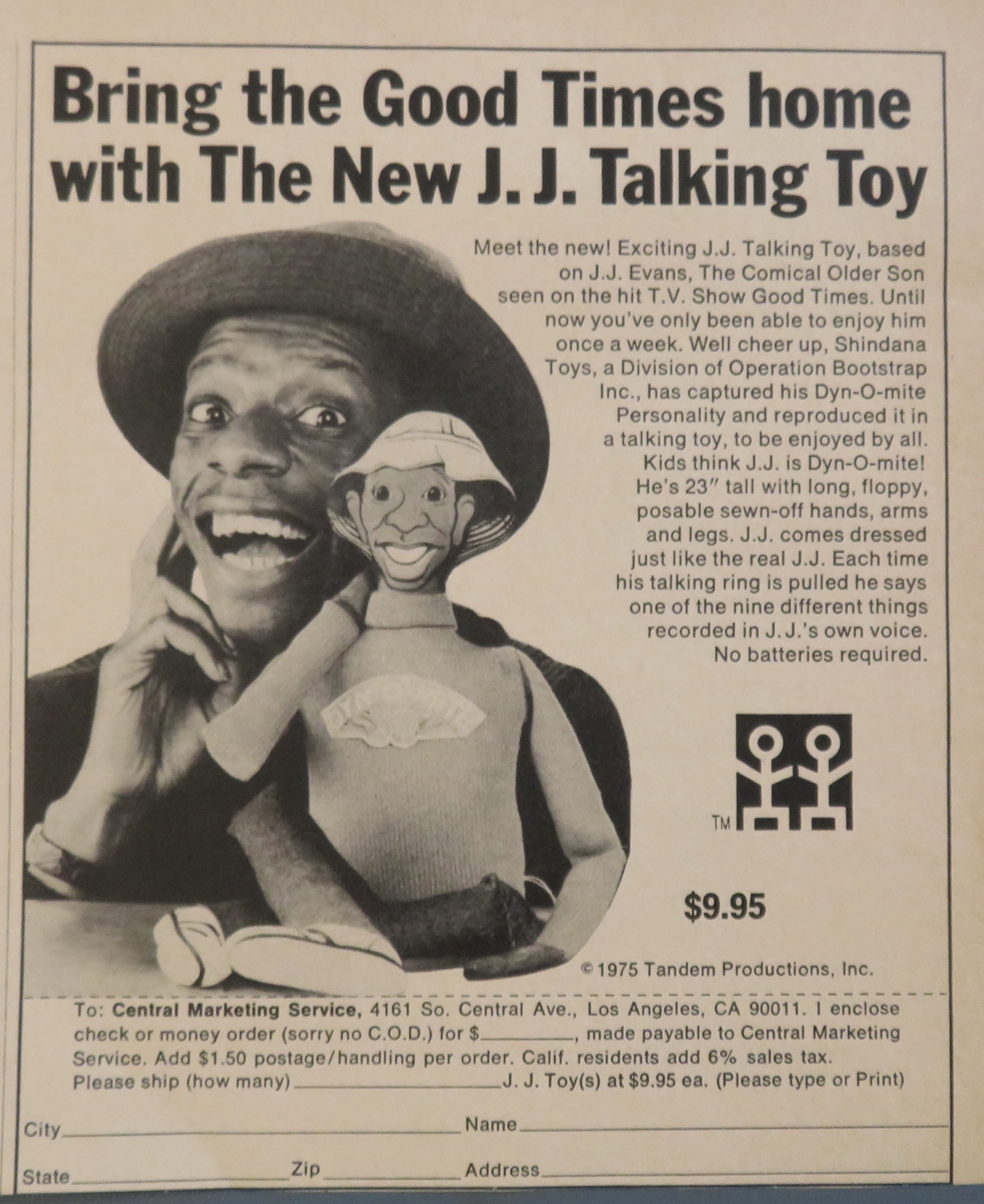 1975 James Evans Talking Toy/Doll w/Jimmie Walker