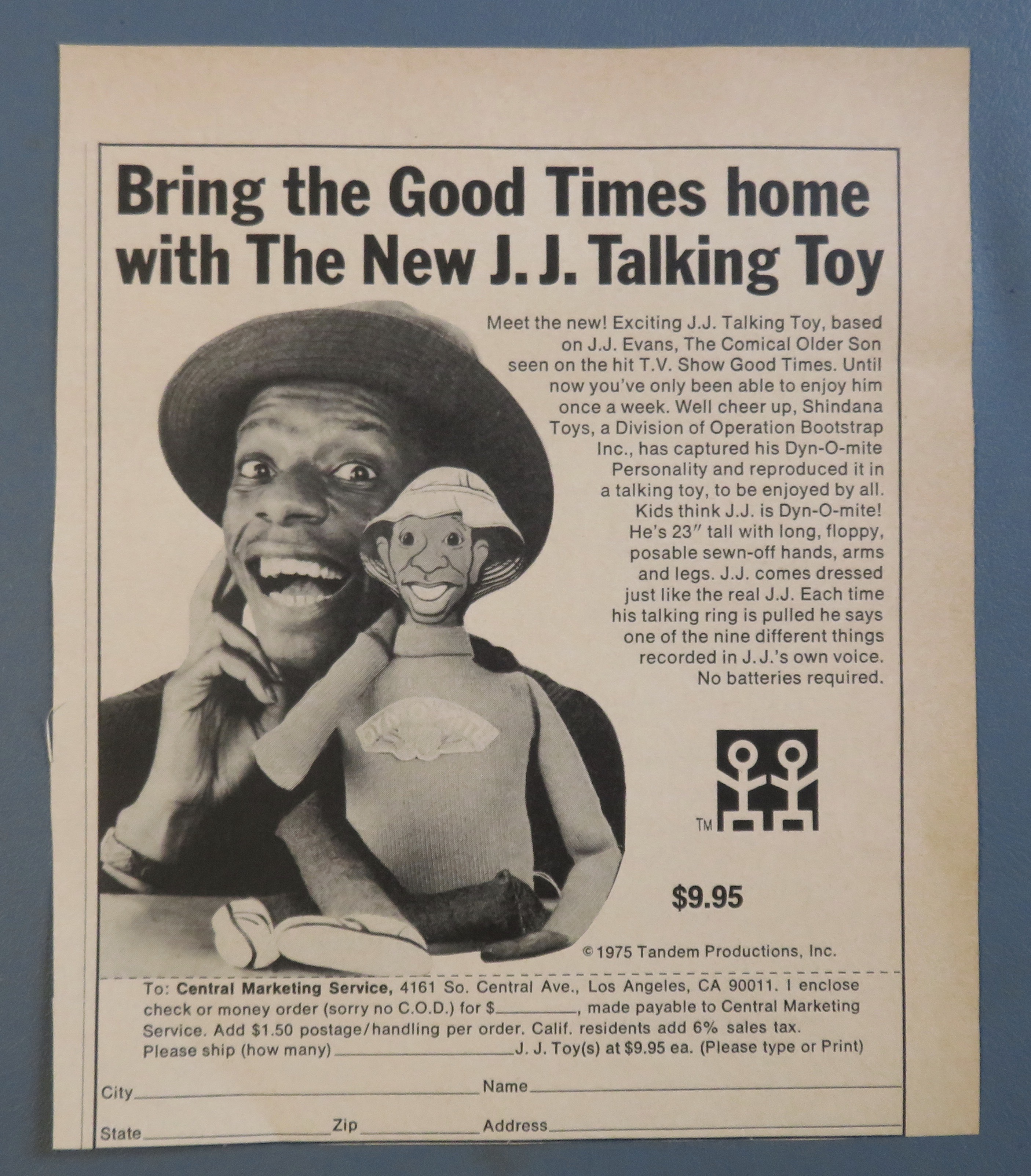 1975 James Evans Talking Toy/Doll w/Jimmie Walker