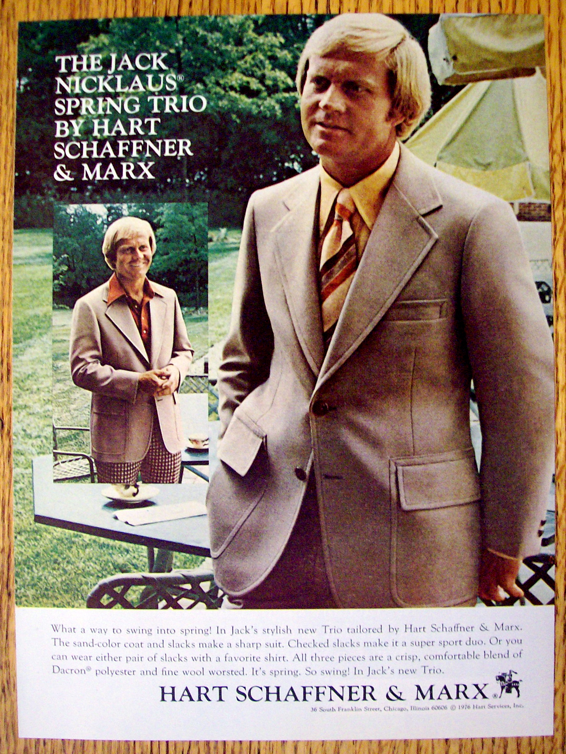 1976 Hart Schaffner & Marx Spring Trio w/ Jack Nicklaus
