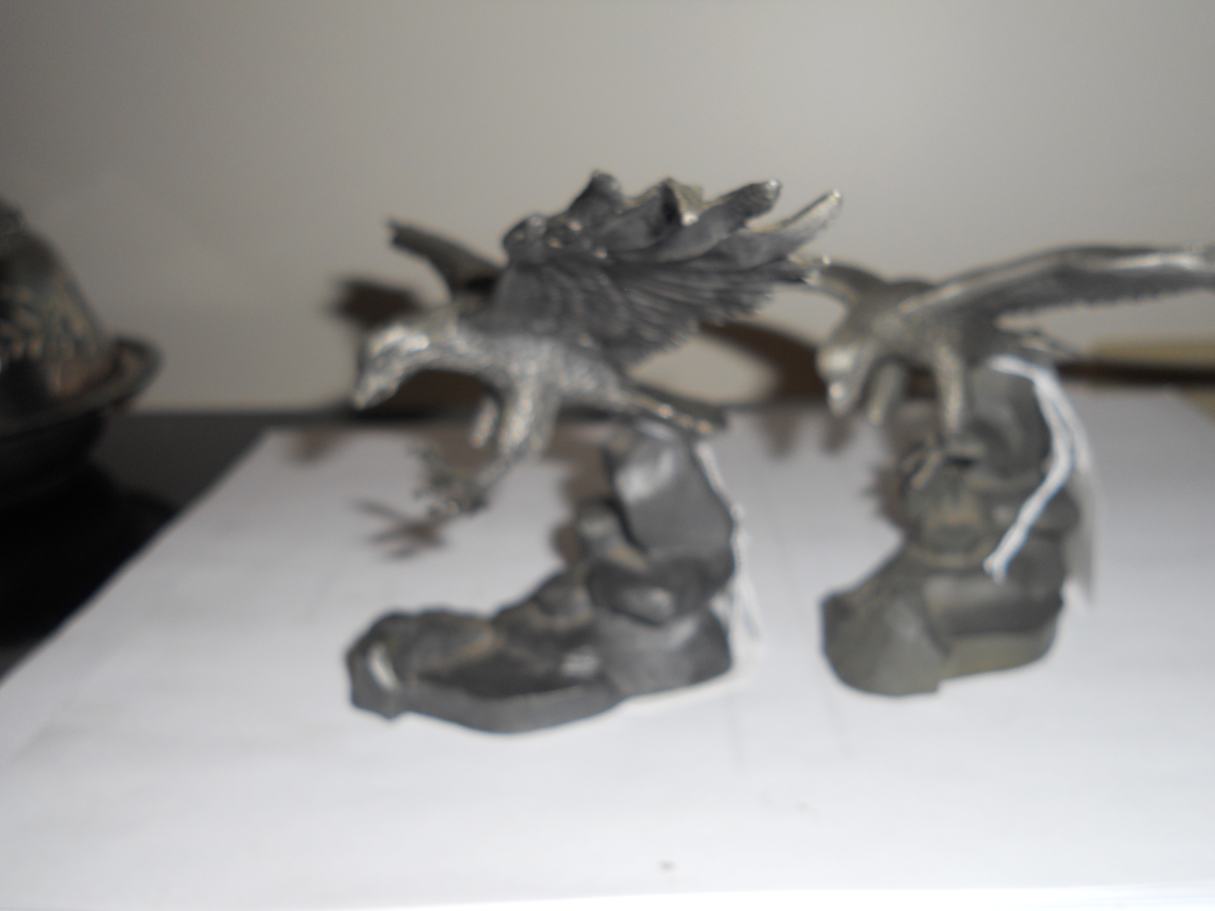 Eagle Figurines Pair R S Alloy 8355