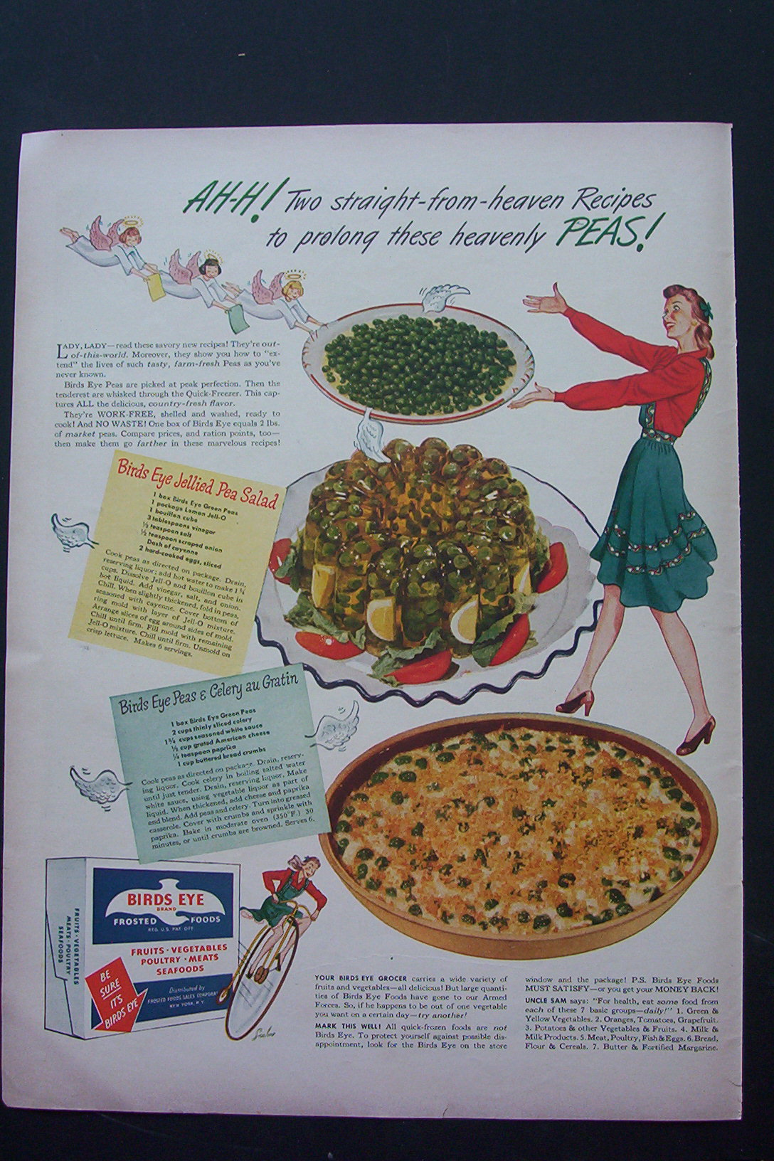 1943 Birds Eye Frosted Food with Peas & Celery