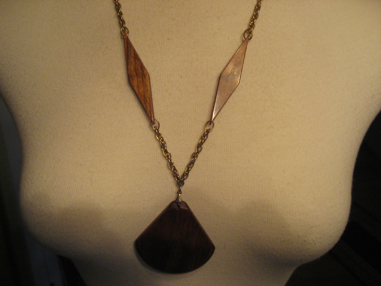 Art Deco Syle Wooden Necklace