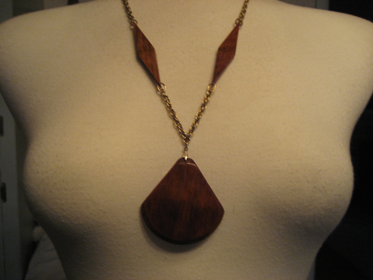 Art Deco Syle Wooden Necklace