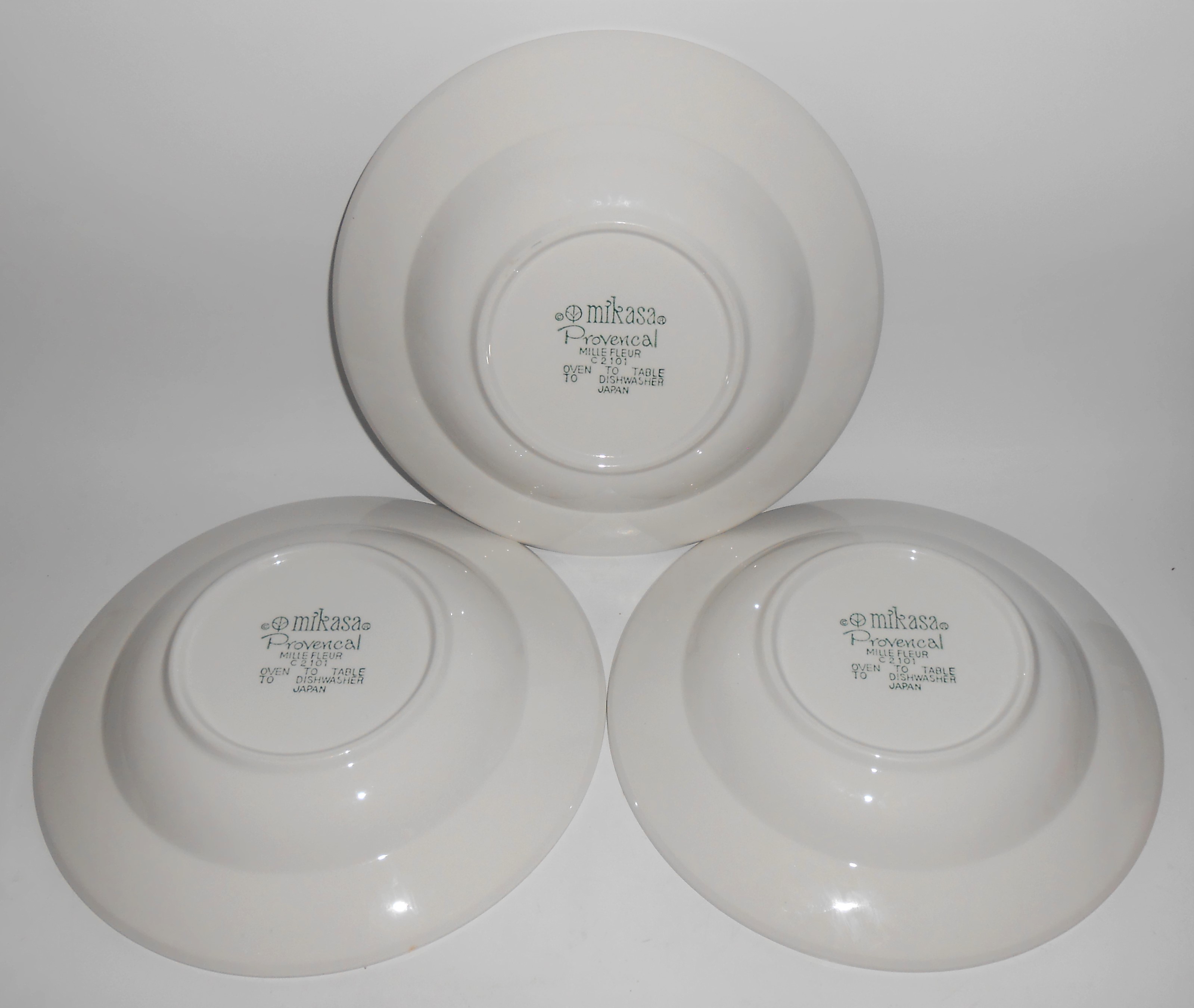Mikasa Pottery China Set/3 Mille Fleur Soup Bowls