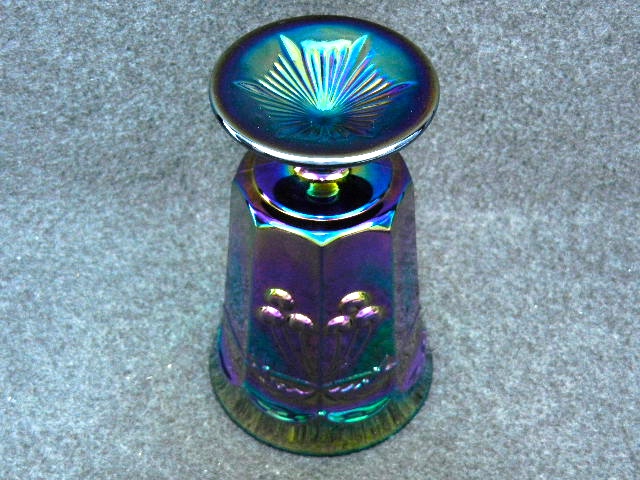 Purple Carnival Glass "Cherry" Footed Tumbler