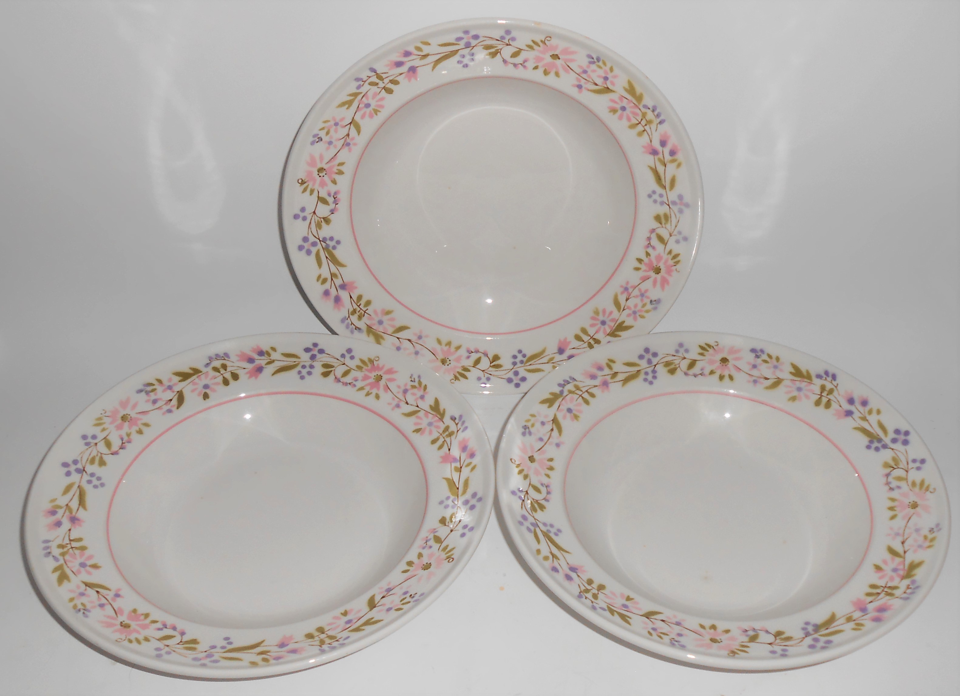 Mikasa Pottery China Set/3 Mille Fleur Soup Bowls