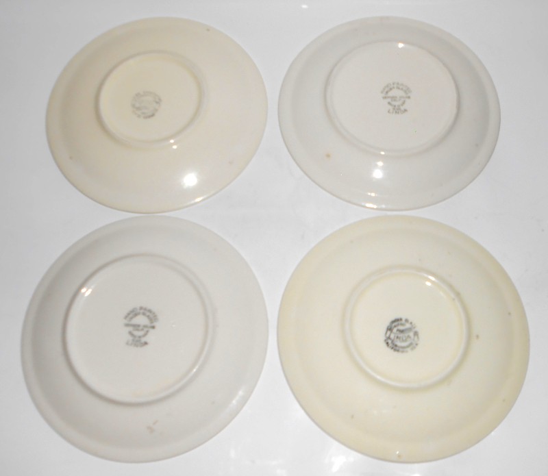 Vernon Kilns Pottery Gale Turnbull Hand Decorated 836 Linda Set/4 Saucers