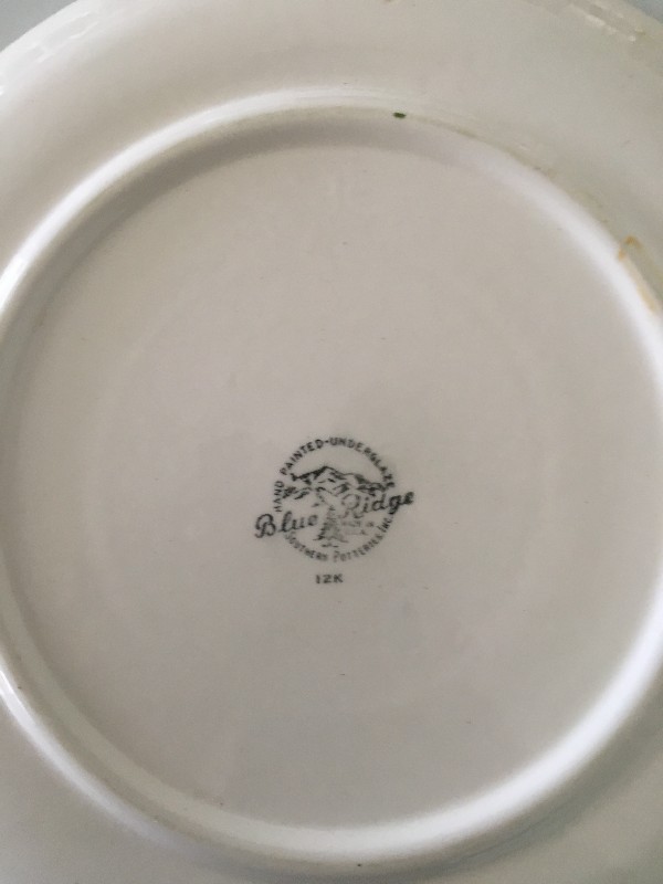 RARE BLUE RIDGE PLATE 'COCK OF THE MORN'.