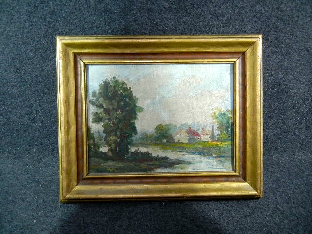 Oil Painting  Country Scene Framed