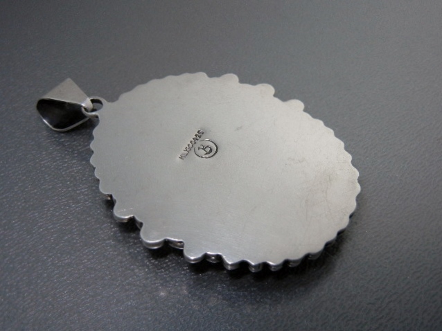 Taxco Mexico Turquoise Sterling Silver Bernice Pendant