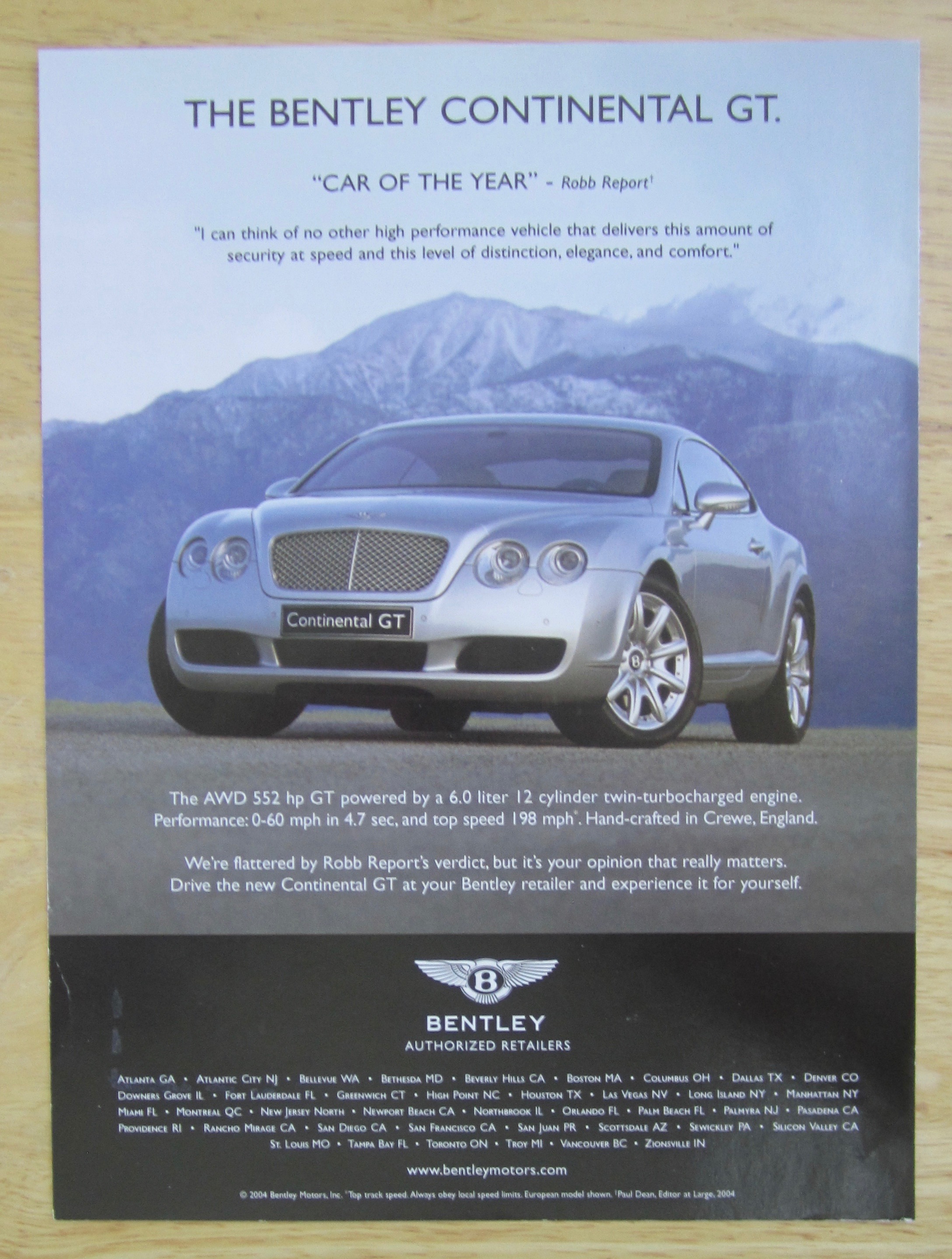 2004 Continental Automobile with Bentley GT