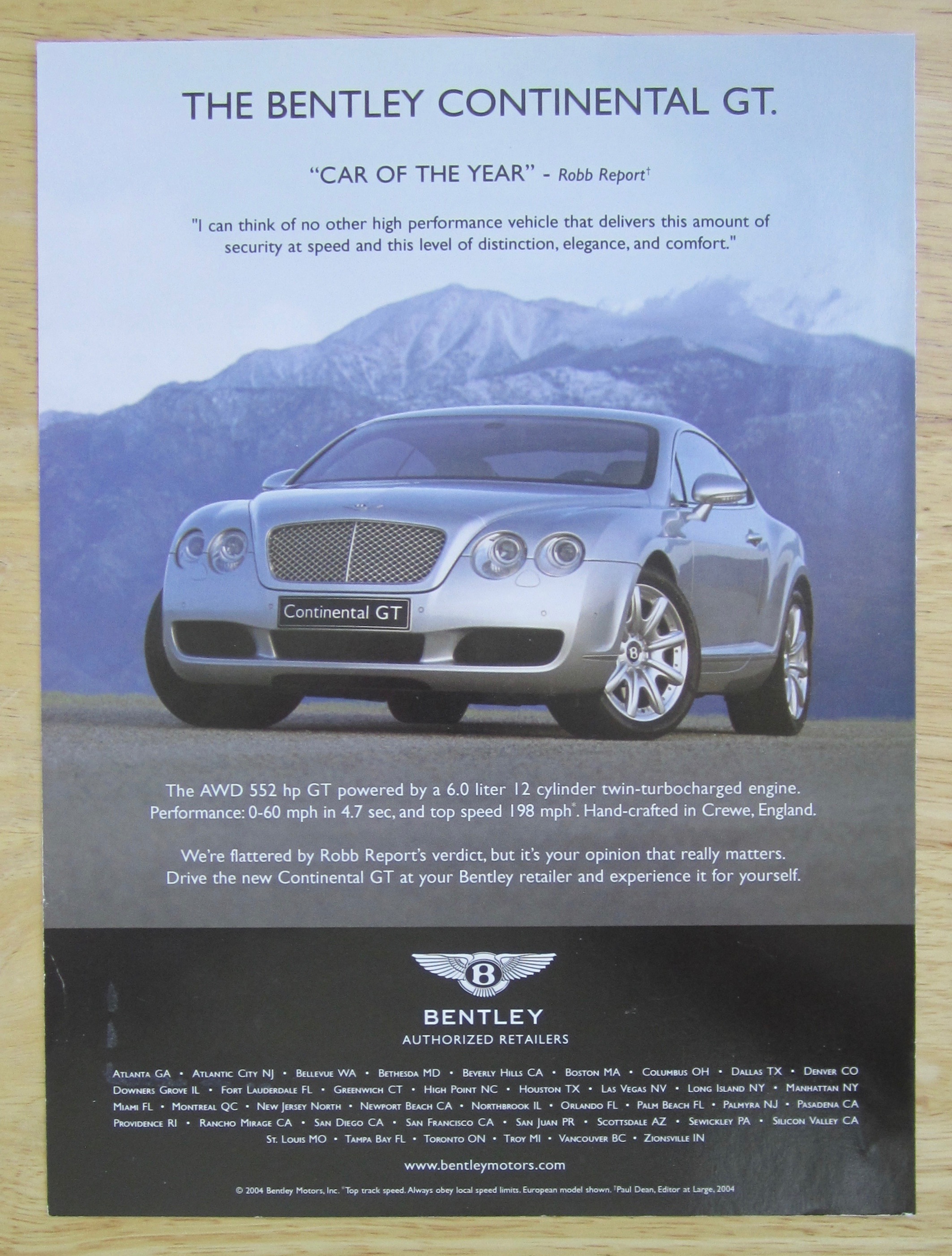 2004 Continental Automobile with Bentley GT