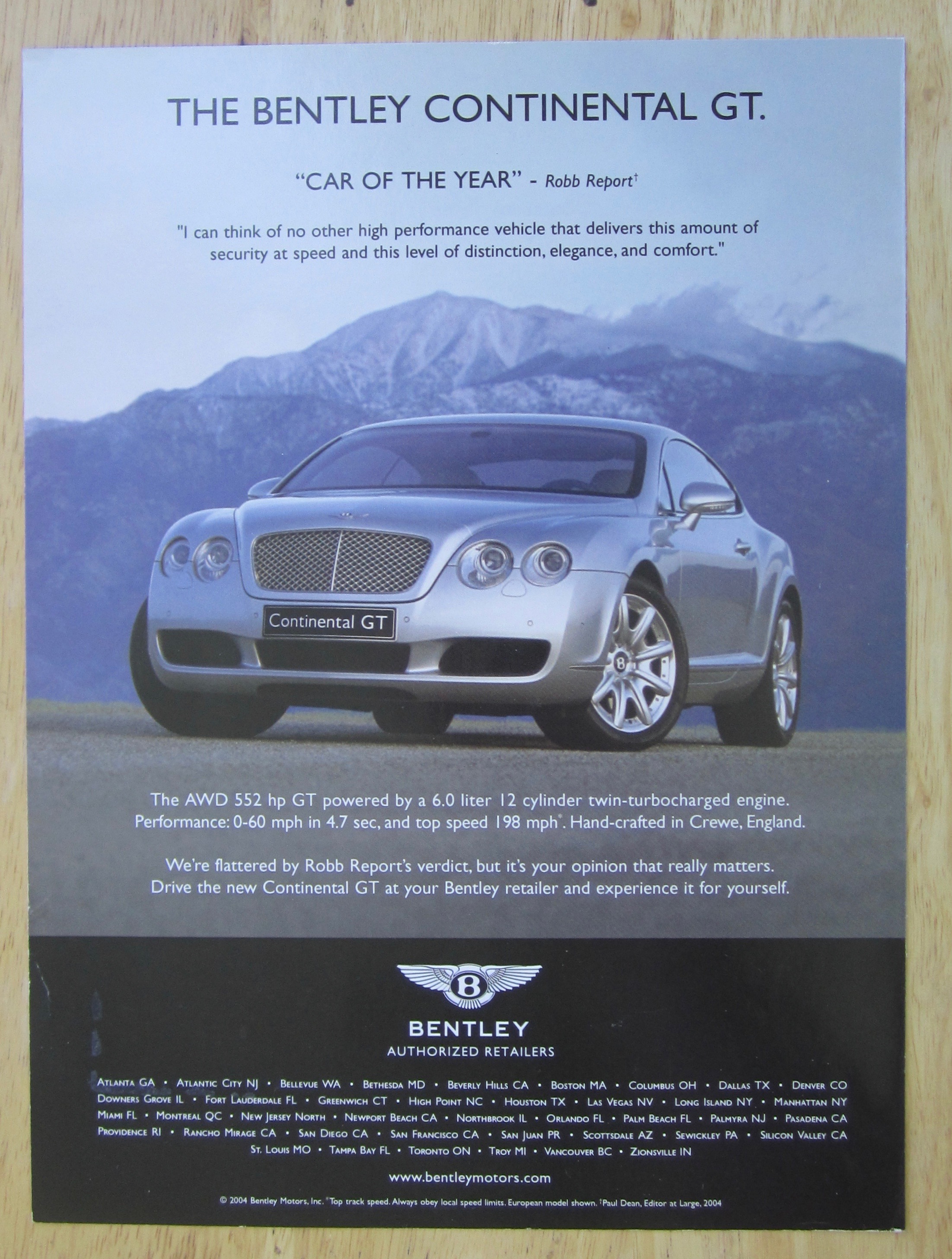 2004 Continental Automobile with Bentley GT