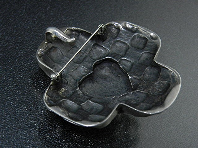 Dian Malouf Texas Sterling Silver Heart Brooch Pendant