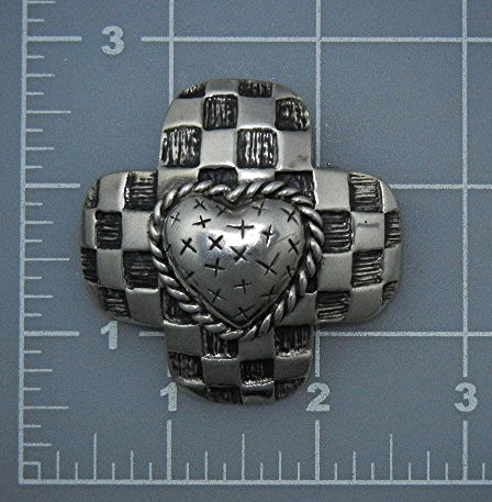 Dian Malouf Texas Sterling Silver Heart Brooch Pendant