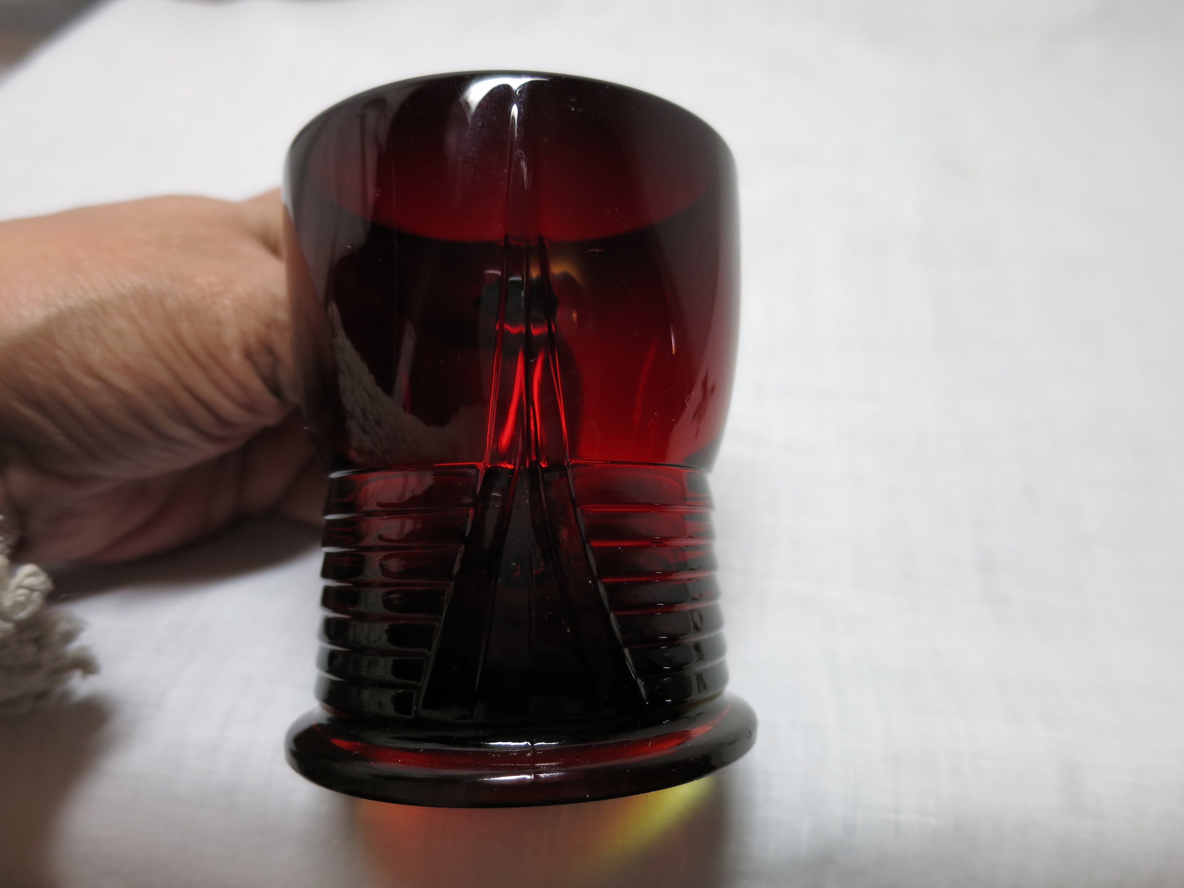 Cambridge Glass Tally Ho Cocktail Cup Mug Carmen Red Ruby Red