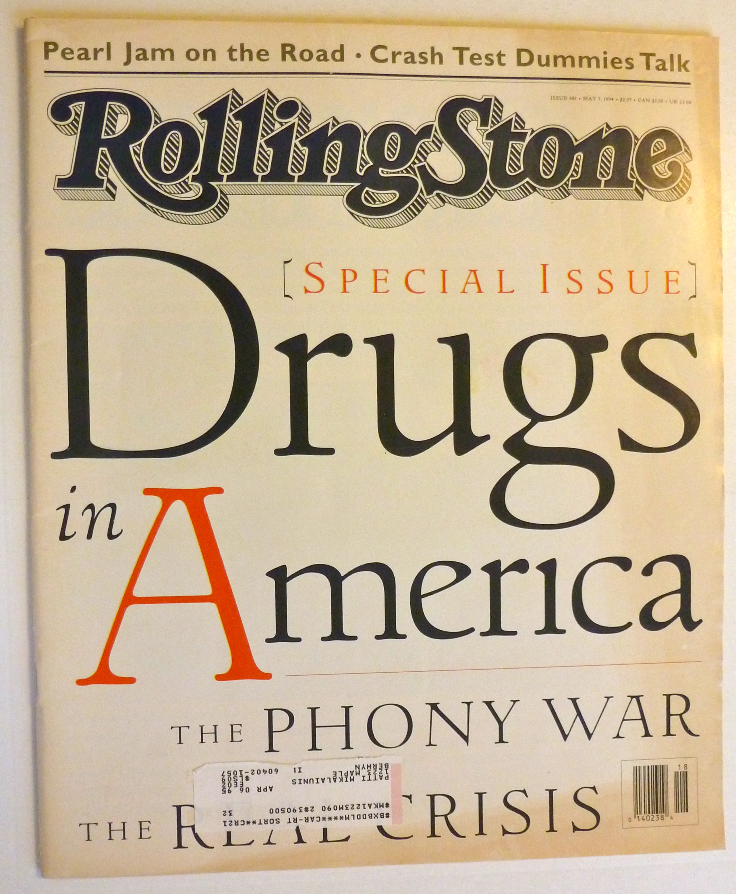 Rolling Stone Magazine May 5, 1994 Drugs In America
