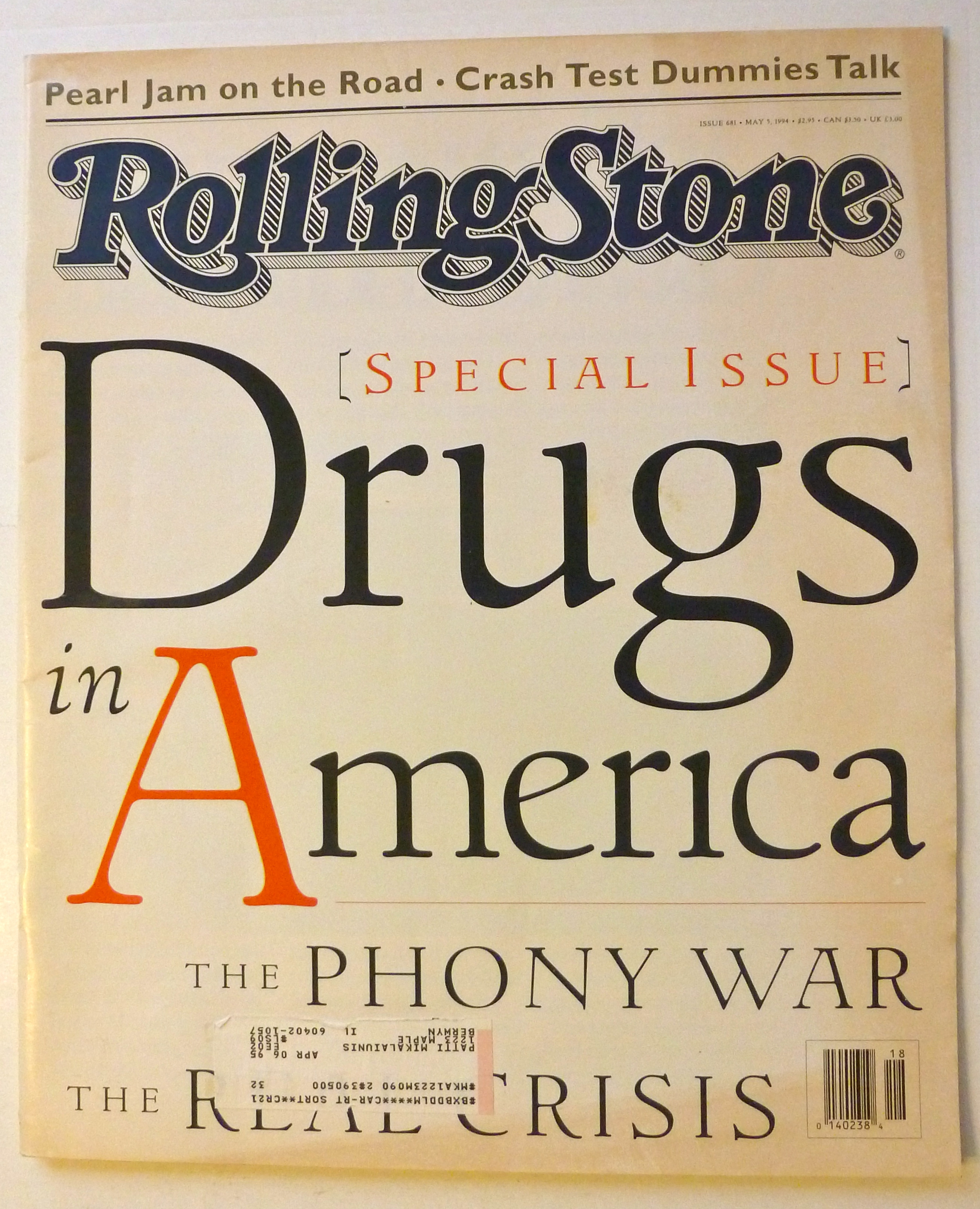 Rolling Stone Magazine May 5, 1994 Drugs In America