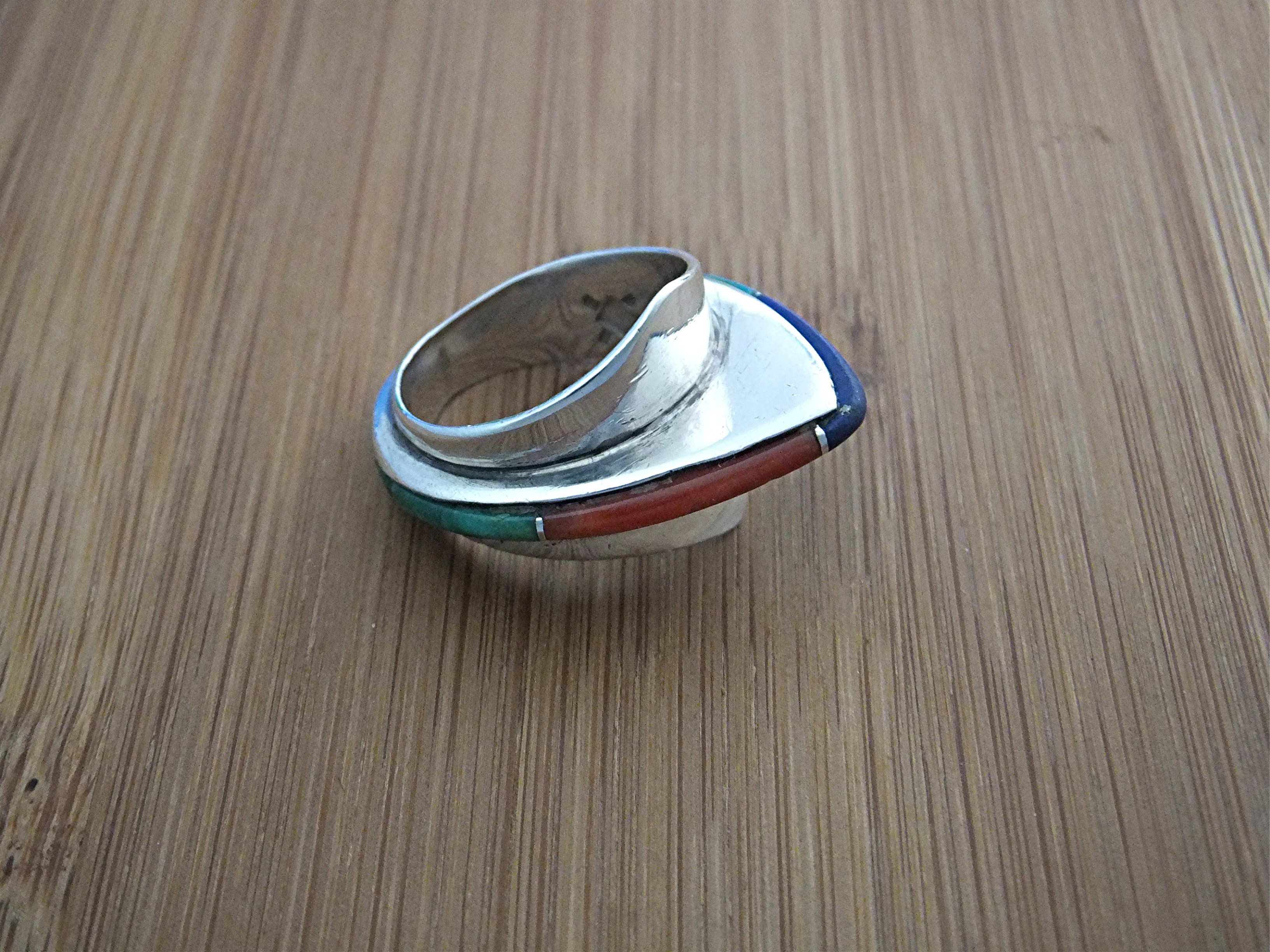BEN NIGHTHORSE Sterling Silver Inlay Ring USA