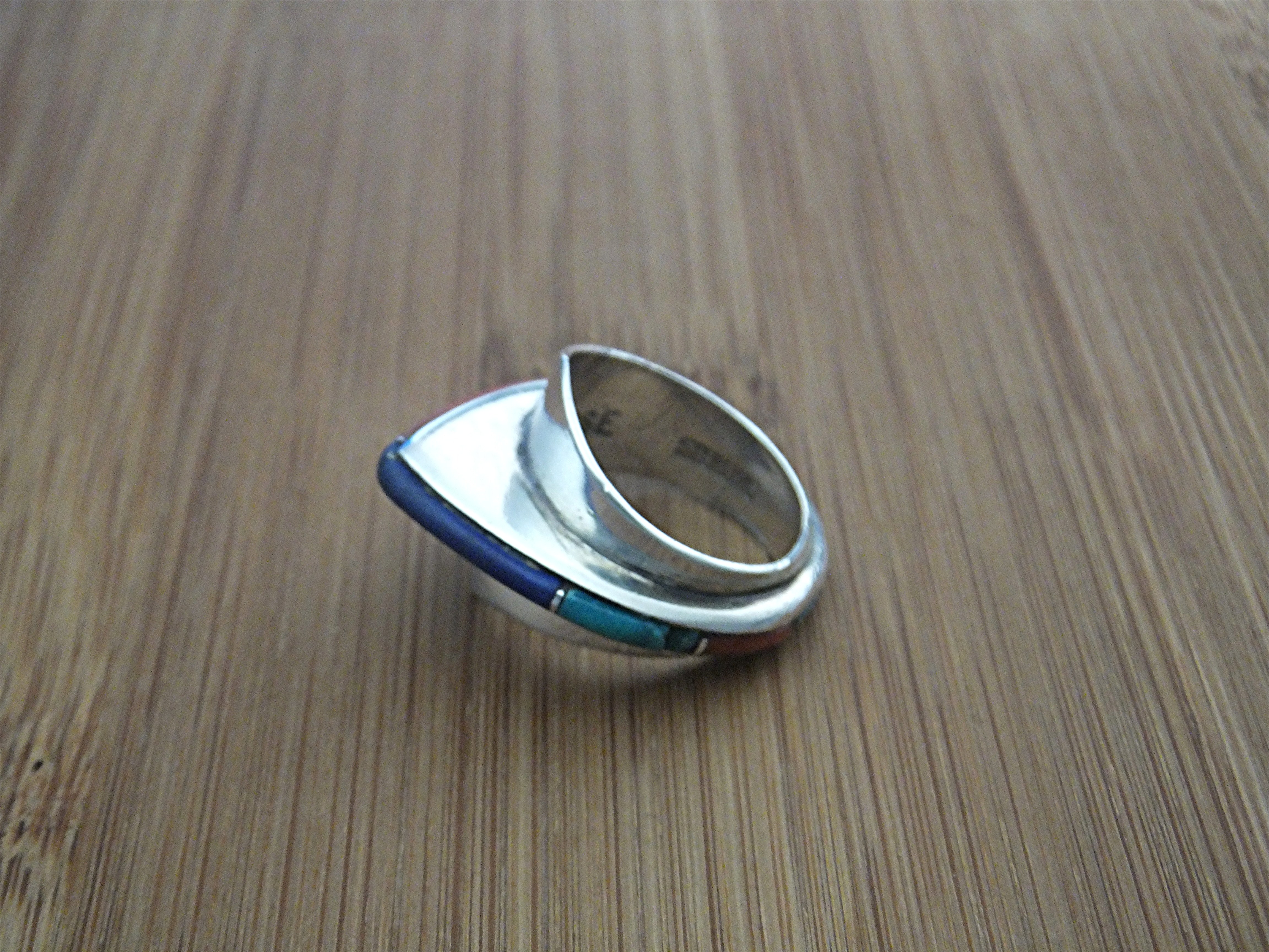 BEN NIGHTHORSE Sterling Silver Inlay Ring USA
