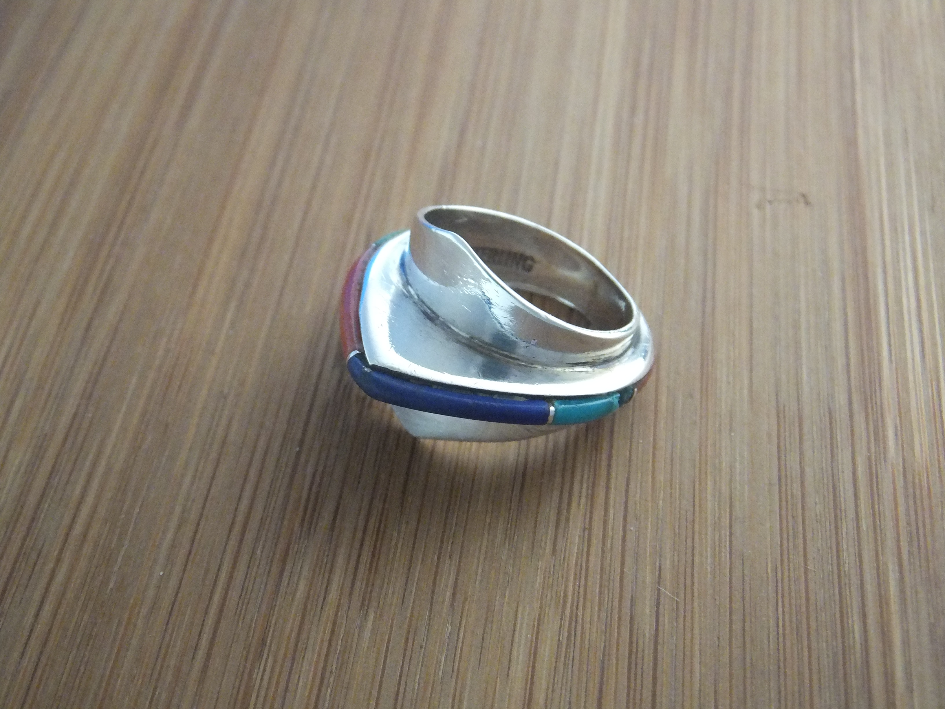 BEN NIGHTHORSE Sterling Silver Inlay Ring USA