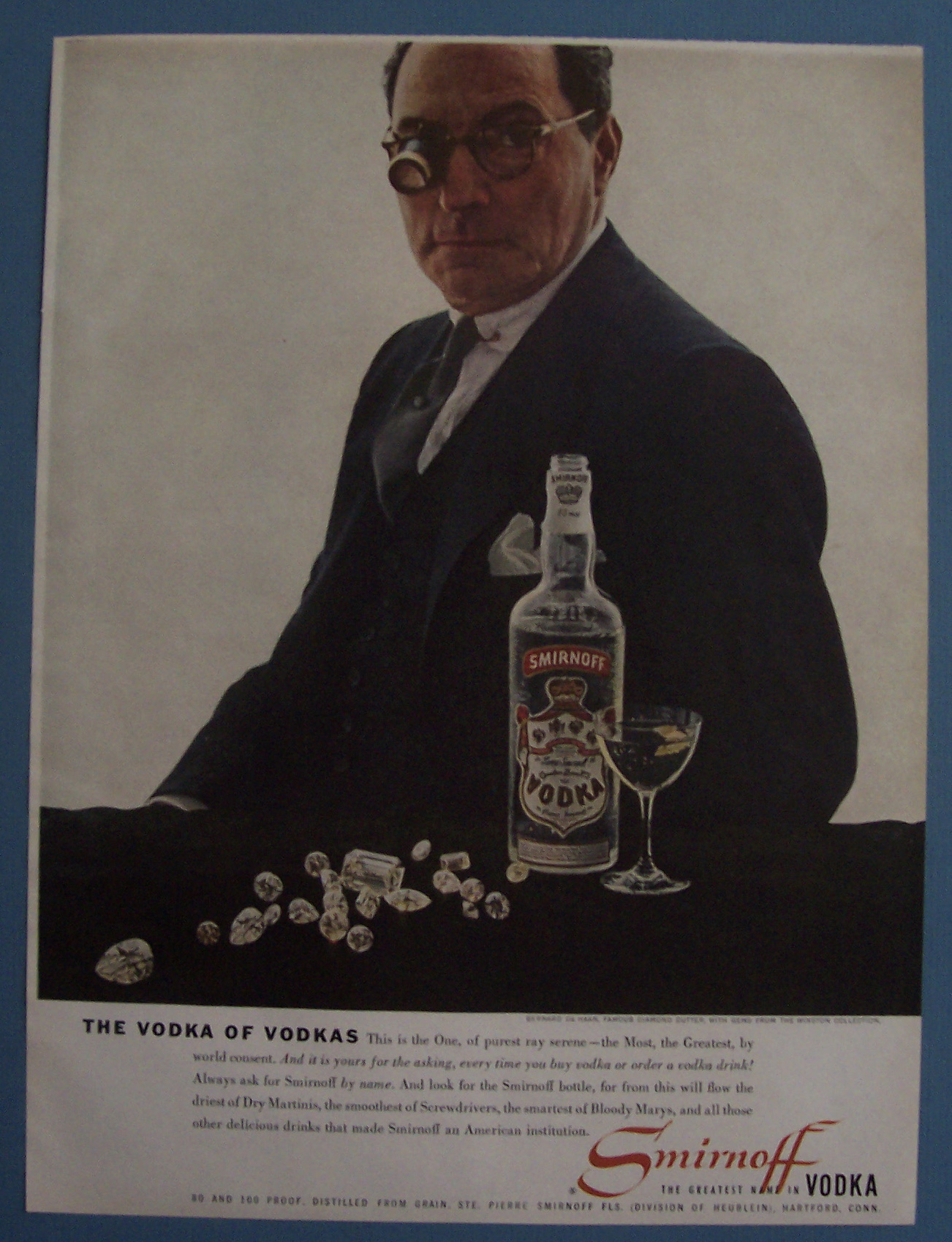 Vintage Ad: 1958 Smirnoff Vodka w/ Bernard De Haan