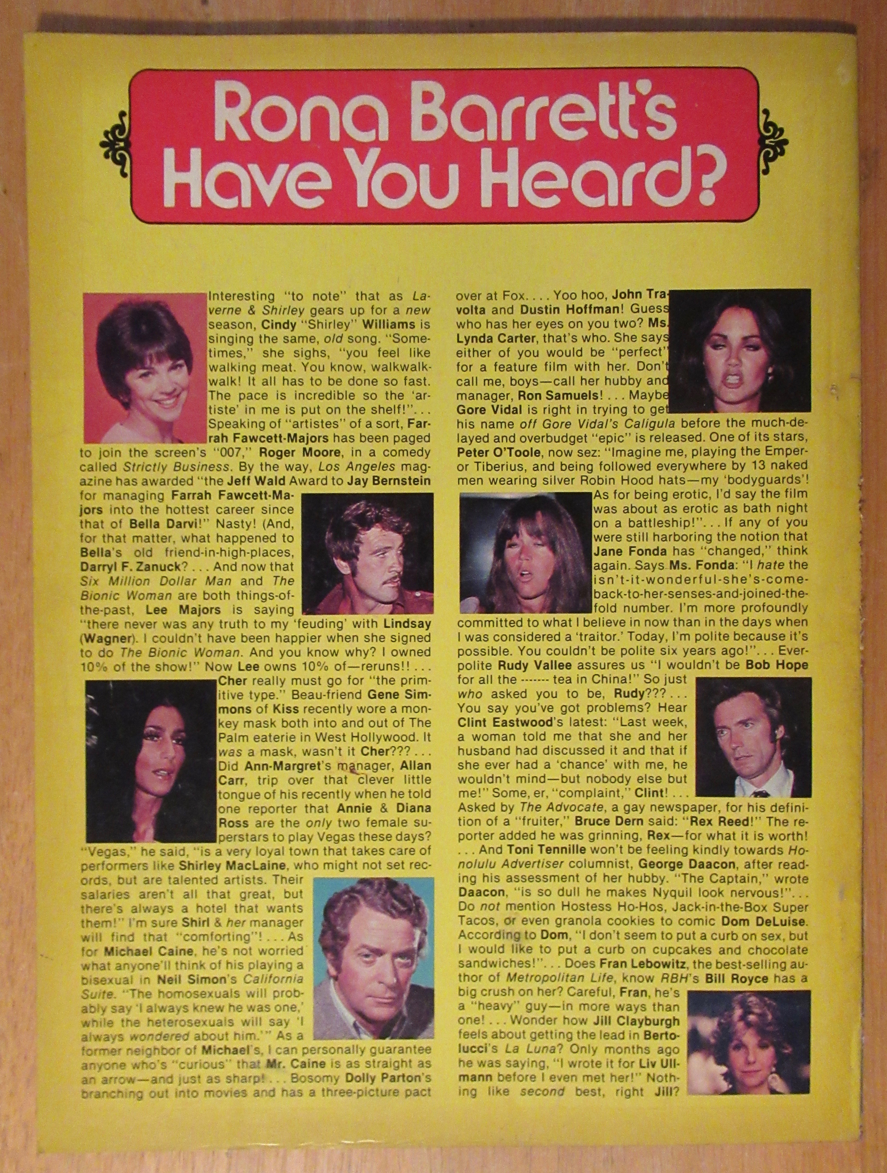 Rona Barrett's Hollywood Magazine October 1978 Elvis