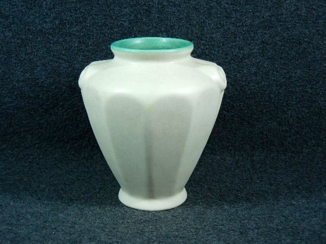 Coors Classical 6 inch Vase Cream W Turquoise Trim