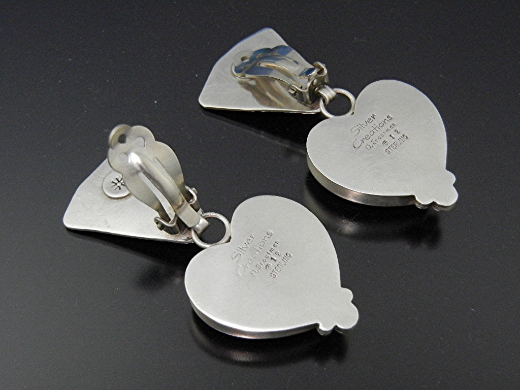 David Troutman Apple Coral Sterling Silver Clip Earring