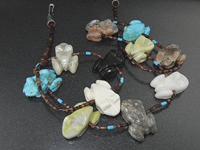 Fetish and Heishi Frogs By Corrine Ramirez Necklace