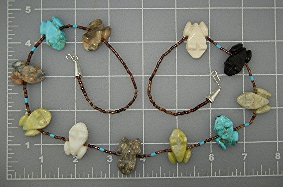 Fetish and Heishi Frogs By Corrine Ramirez Necklace
