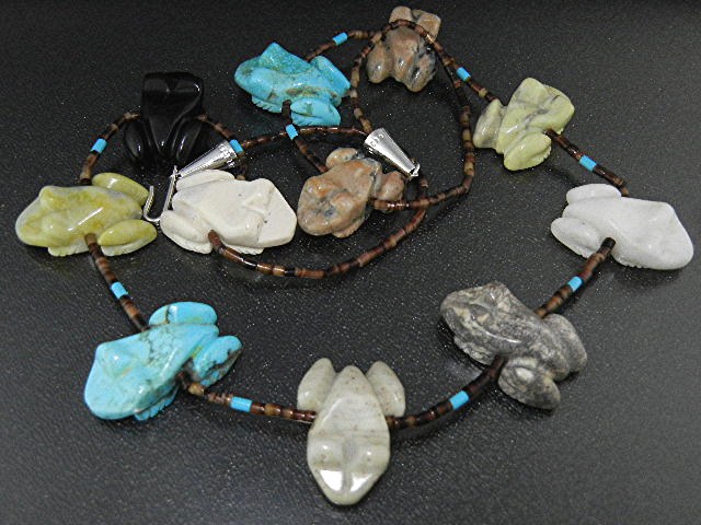 Fetish and Heishi Frogs By Corrine Ramirez Necklace