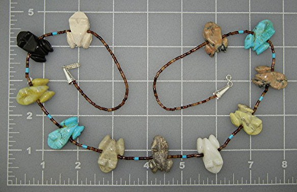 Fetish and Heishi Frogs By Corrine Ramirez Necklace