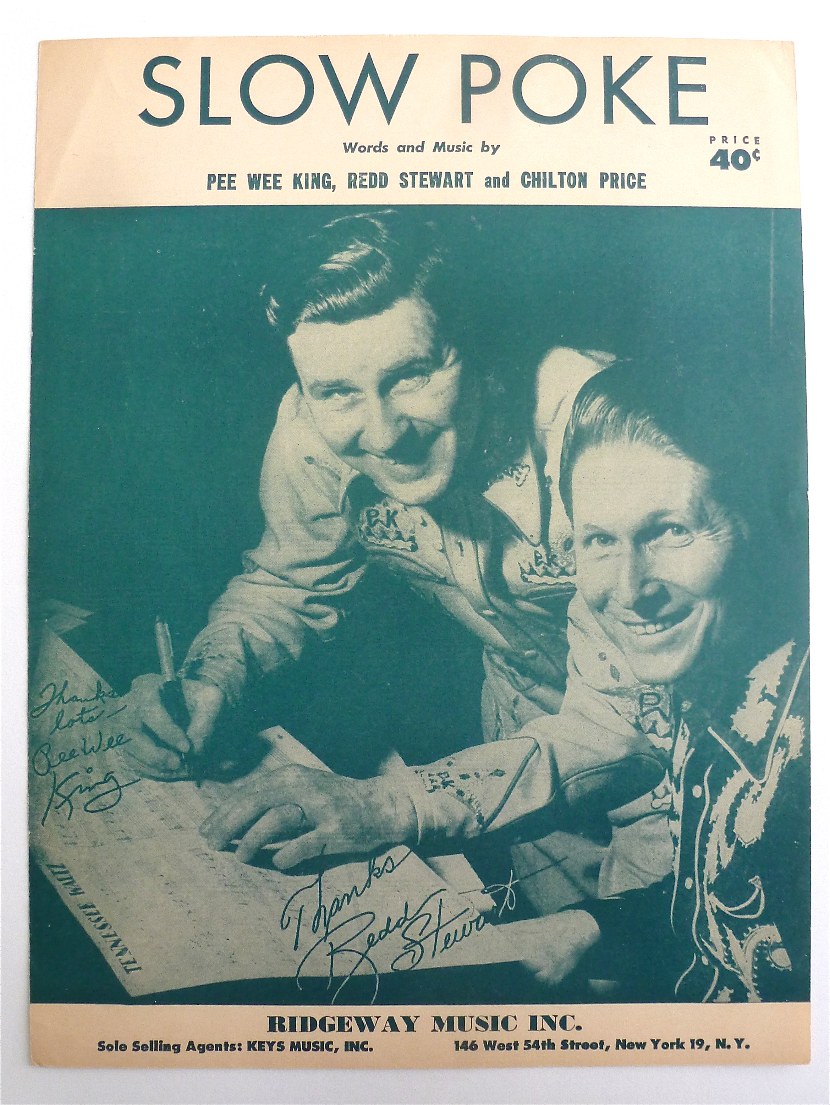Sheet Music For 1951 Slow Poke