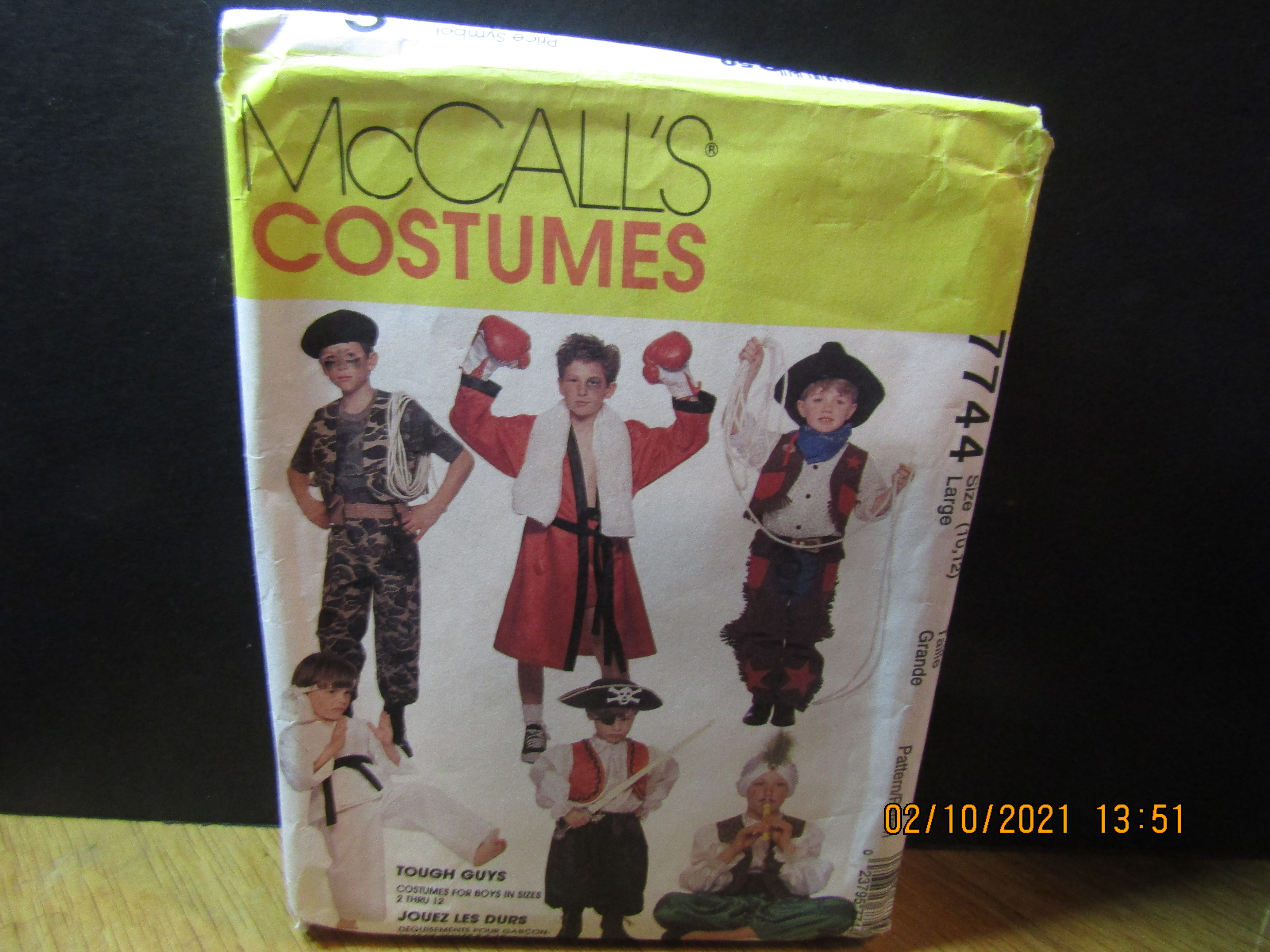 McCall's Costume Tough Guys Pattern #P7744