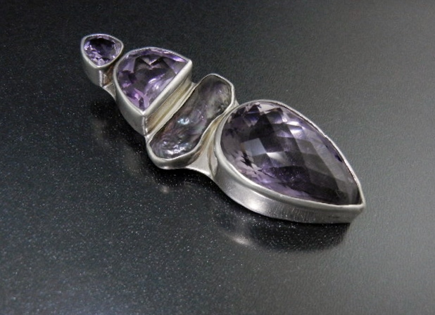 Charles Albert Amethyst Biwa Pearl Sterling Silver