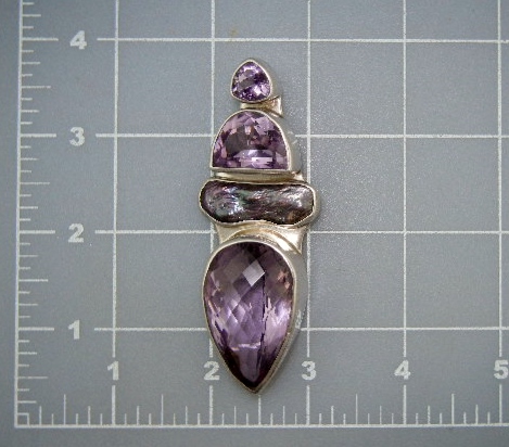 Charles Albert Amethyst Biwa Pearl Sterling Silver