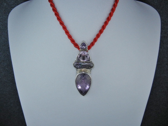 Charles Albert Amethyst Biwa Pearl Sterling Silver