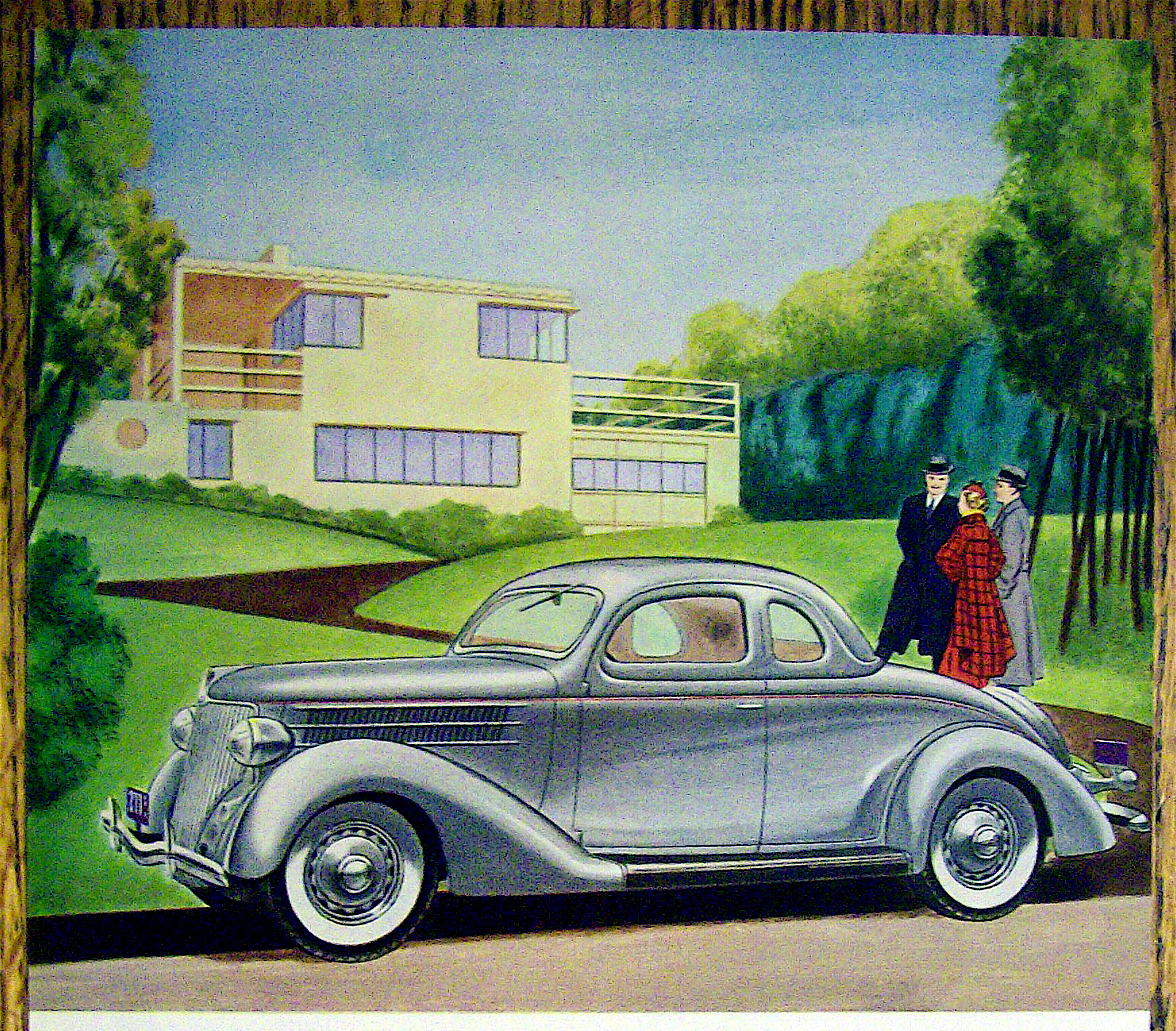 1936 Ford V-8 with a Modern Car with V-8 Engine