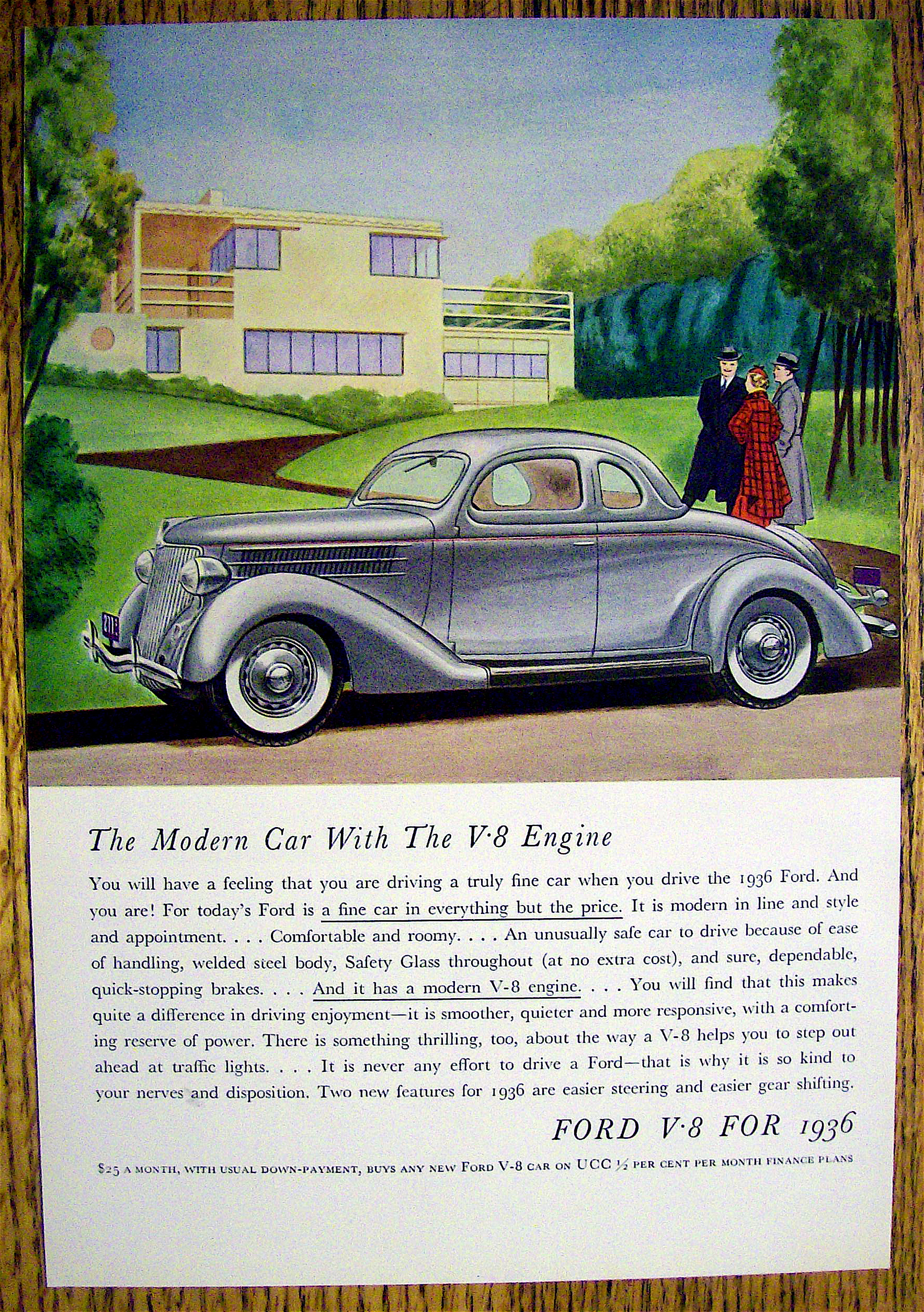 1936 Ford V-8 with a Modern Car with V-8 Engine