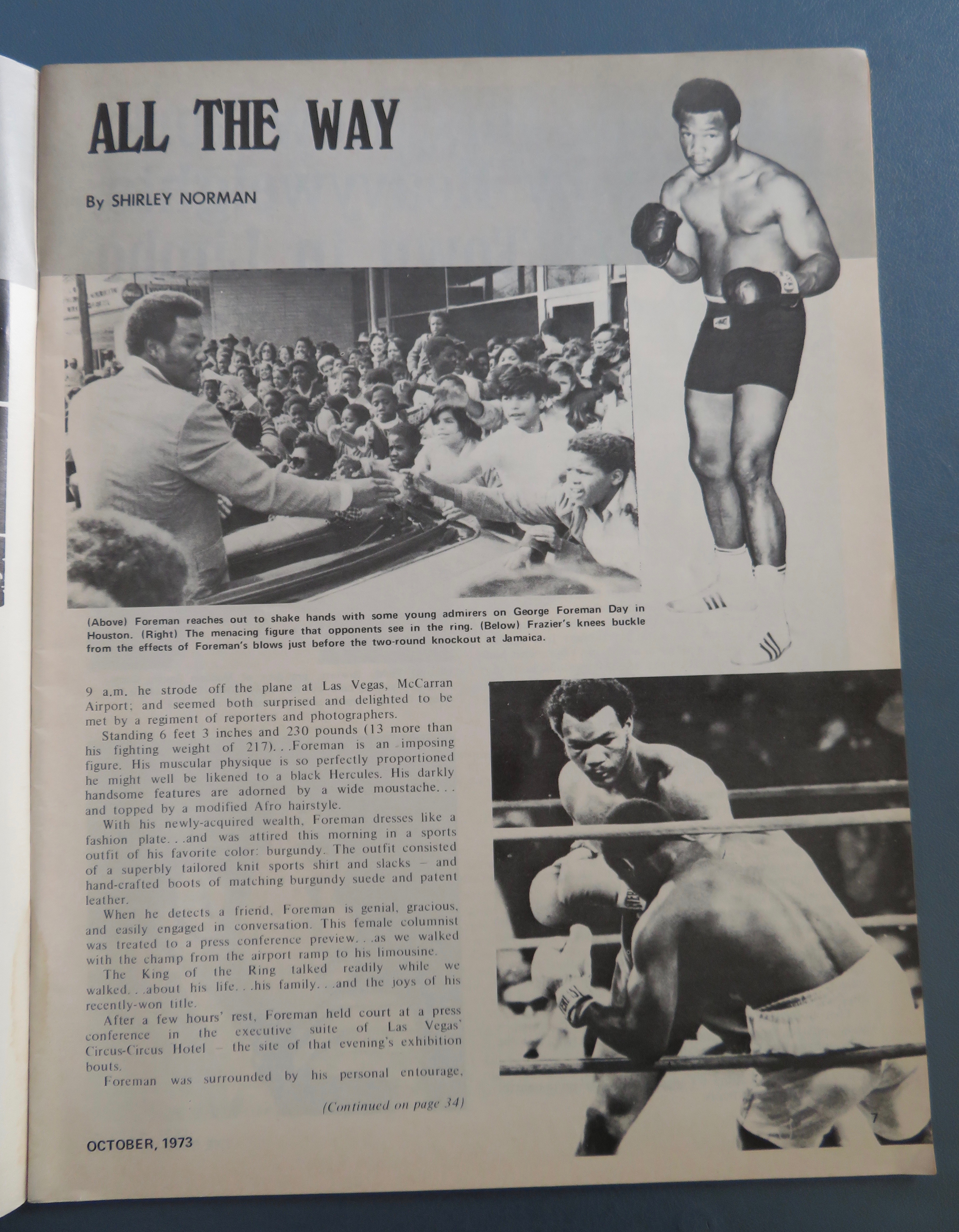 The Ring Magazine October 1973 Foreman/Frazier/Ali