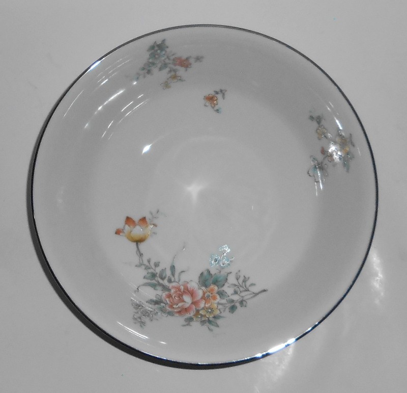 Noritake Porcelain China 2981 Coquet w/Platinum Round Vegetable Bowl
