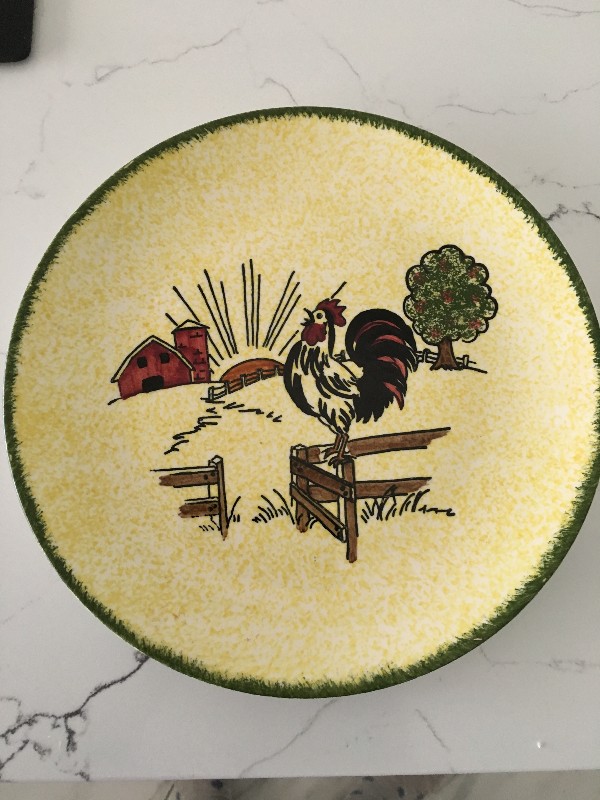 RARE BLUE RIDGE PLATE 'COCK OF THE MORN'.