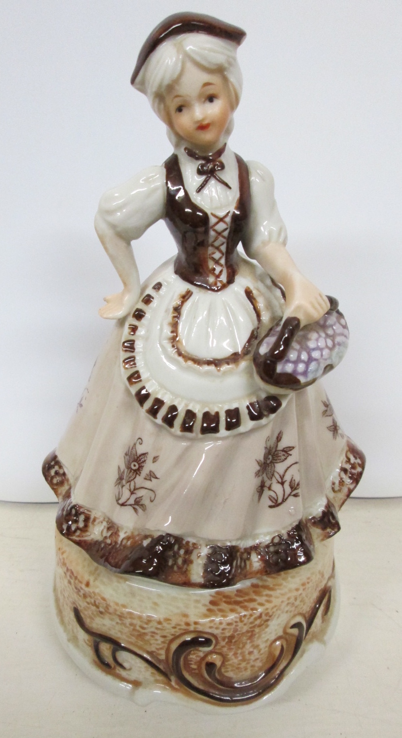 Porcelien Music Box Lady w/ Long Dress