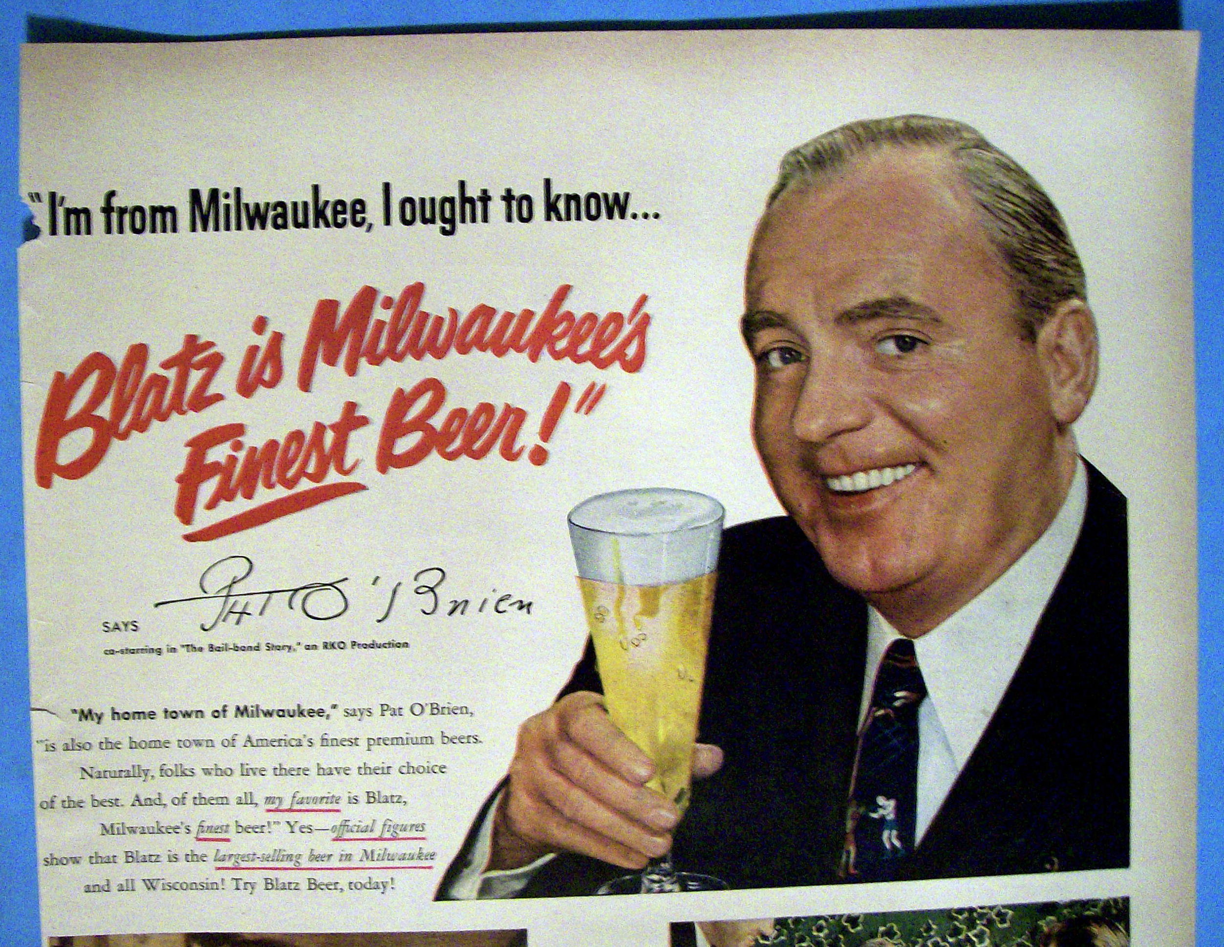 1949 Blatz Beer with The Bail Bond Story (Pat O'Brien)