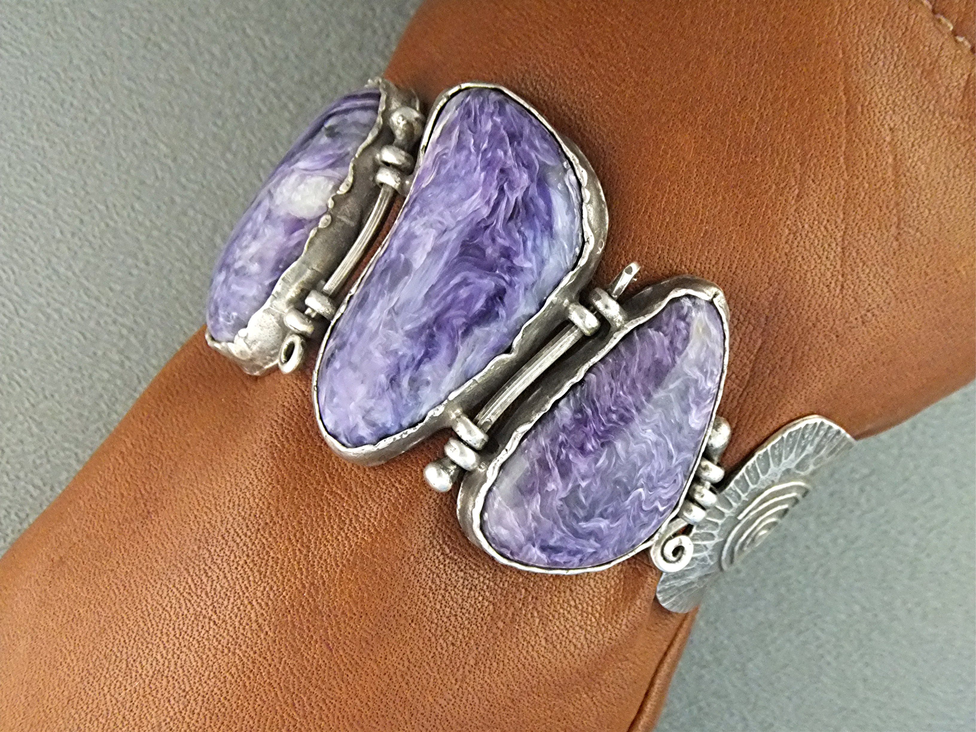 David Troutman  Sterling Silver Charoite Bracelet