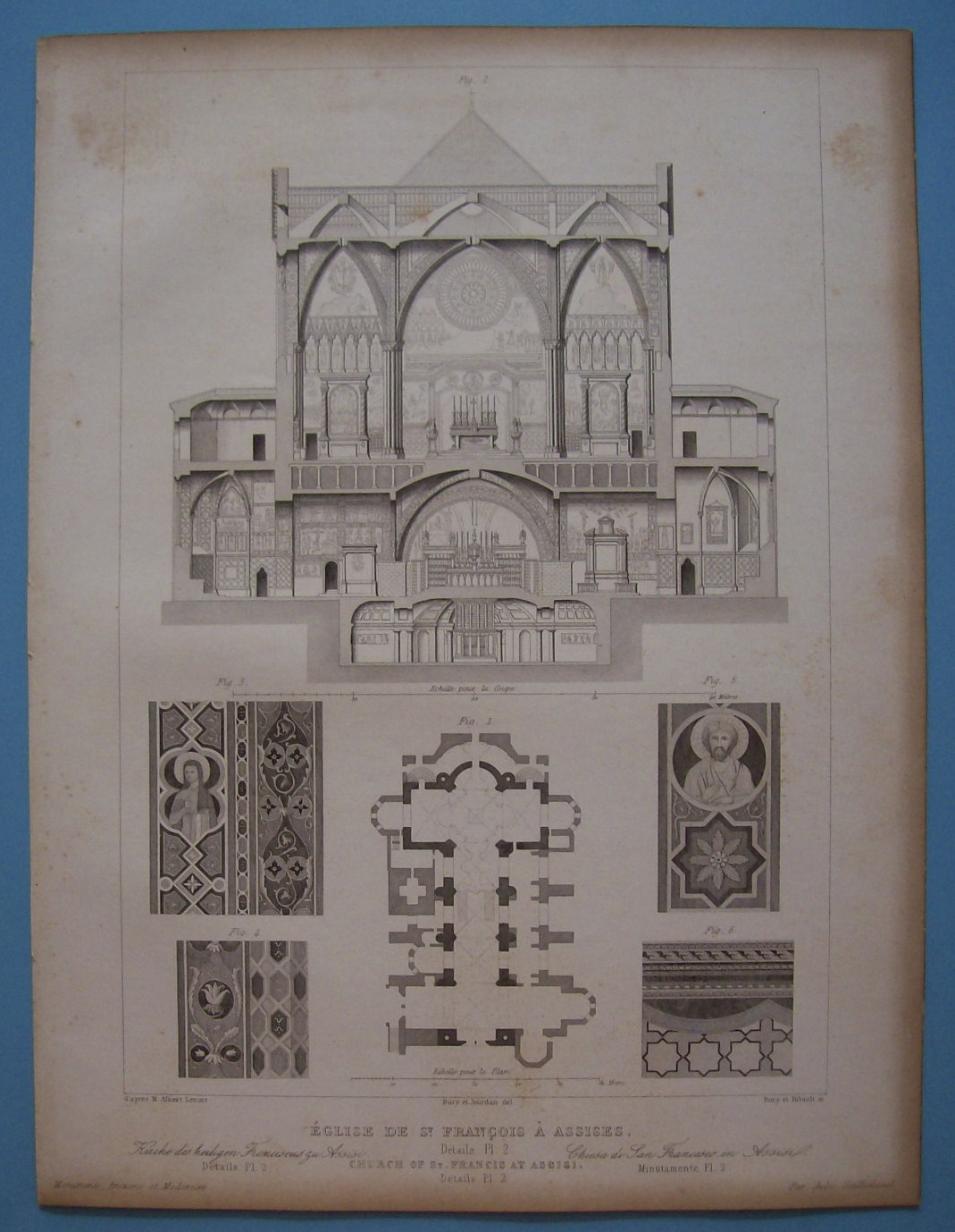 Eglise De St Francois A Assises (1852 Lithograph)