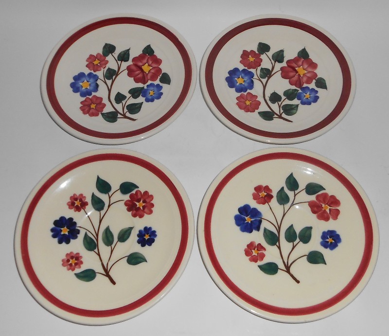 Vernon Kilns Pottery Gale Turnbull Hand Decorated 836 Linda Set/4 Saucers